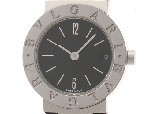 ブルガリ BVLGARI 腕時計
 黒文字盤 ブルガリブルガリ クオーツ QZ BB23SS シルバー