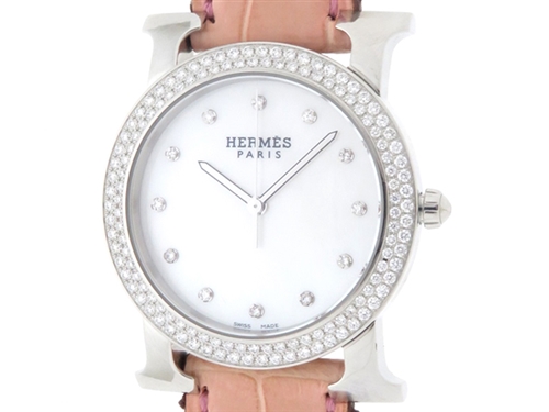 エルメス HERMES HR1.510 Hウォッチ ロンド デイト クォーツ レディース _758079