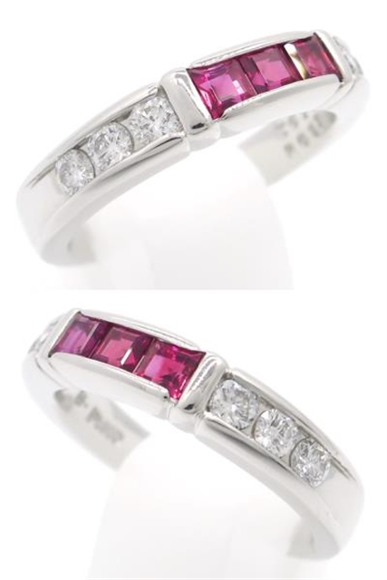 MIKIMOTO ミキモト ルビーリング ダイヤリング PT950 プラチナ