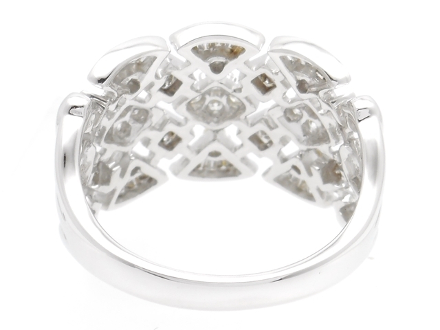 JEWELRY 貴金属・宝石 ダイヤリング 幅広リング K18WG ホワイト