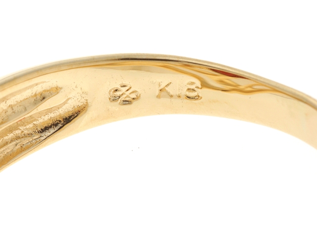 JEWELRY ノンブランド リング K18 ガーネット ダイヤモンド 14号【437