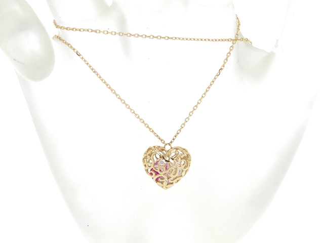 春早割 Vendome Aoyama ヴァンドームアオヤマ イエローゴールド ダイヤモンド 色石 ハート デザイン ネックレス 430 中古 大黒屋 ネックレス ペンダント Ferrianiejamal Com Br