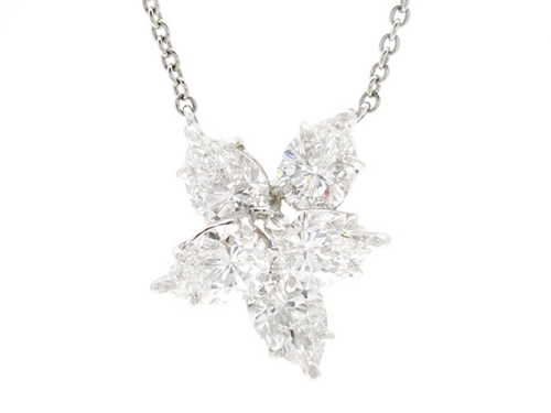 HARRY WINSTON ハリーウィンストン 貴金属・宝石 クラスターバイハリーウィンストン ラージ ダイヤネックレス PT プラチナ 5.1g  ペアシェイプ 5Pダイヤ 2148103105739 【200】 の購入なら「質」の大黒屋（公式）