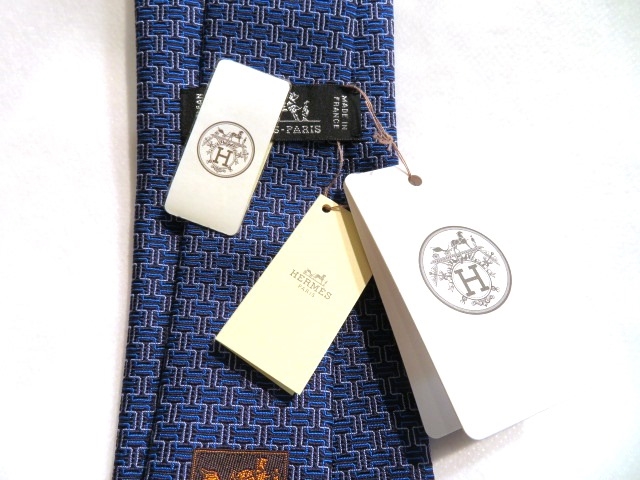 HERMES エルメス ネクタイ ブルー シルク 【432】 の購入なら