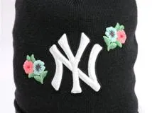 GUCCI グッチ 帽子 ニット帽 ポリエステル ブラック M ニューヨーク ヤンキース 【432】