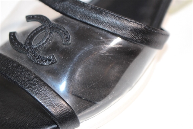 シャネル CHANEL サンダル ココマーク クリア フラットサンダル シューズ 靴 レディース 22.5～23cm相当(サイズ表記なし) クリア/ブラック
