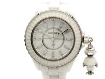 CHANEL　シャネル　時計　マドモアゼル　J12 ACTE II　H6478　クオーツ　セラミック　WG　ステンレス　12Pダイヤ　ホワイトサファイア　白文字盤　50M防水　女性用　【432】
