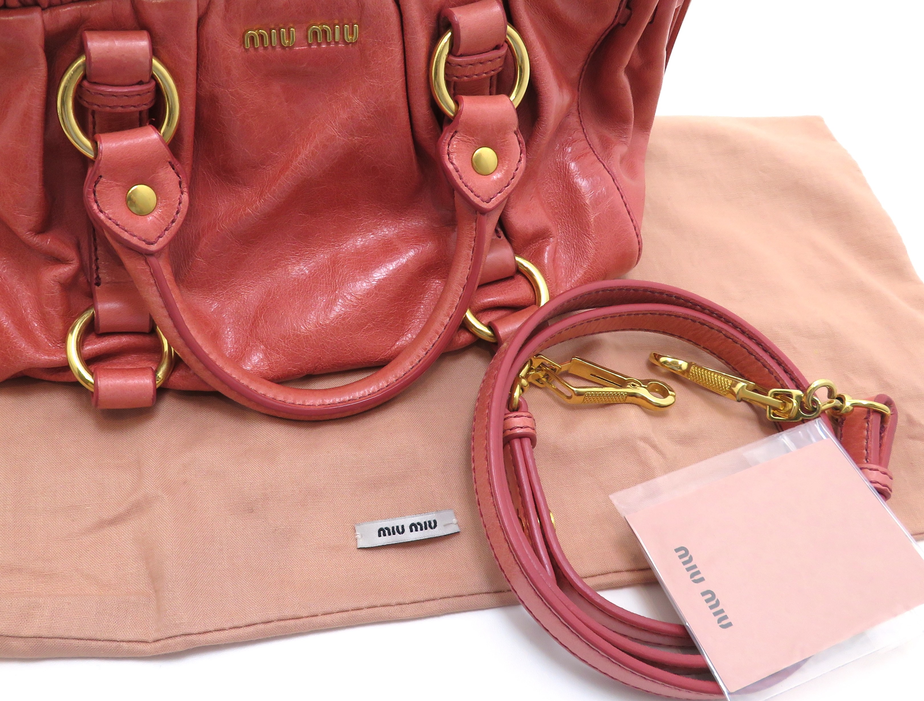 miu miu ミュウミュウ 2WAYショルダーバッグ ピンク RN0647 【432】 の