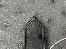HERMES　エルメス　小物　二つ折り財布　ベアンコンパクト　ブルーニュイ・GP金具　オーストリッチ　C刻印・2018年頃製造　【472】HA