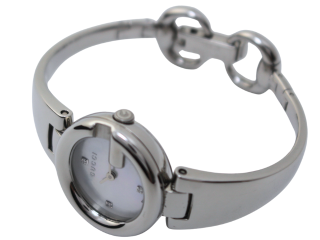 GUCCI グッチ 腕時計 134.5 シェル 3ポイントダイヤ SS クォーツ
