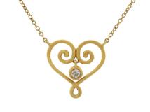 TIFFANY&CO　ティファニー　ヴェネチアゴルドーニ　ハート　ネックレス　YG　イエロゴールド　D　ダイヤモンド　2.6g