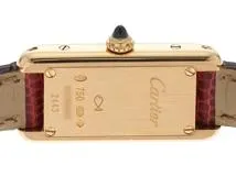 Cartier　カルティエ　時計　タンクアロンジェ　W1529956　クオーツ　YG　革　白文字盤　日常生活防水　女性用　【432】