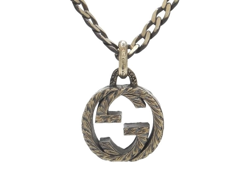 GUCCI グッチ インターロッキングG ネックレス SV シルバー 16.3g の