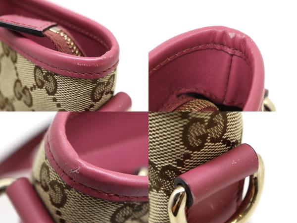 GUCCI グッチ GGスプリームキャンバス レザー ピンク ベージュ