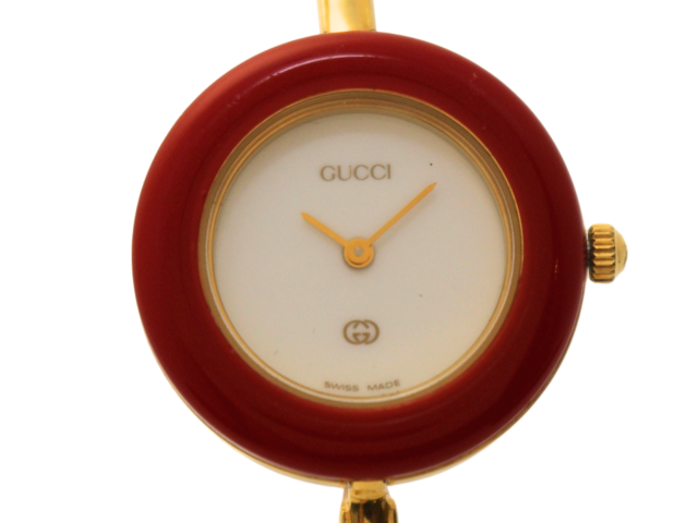 GUCCI グッチ 腕時計 チェンジベゼル ホワイト GP 11/12