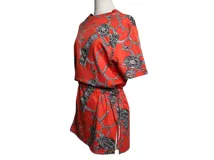 HERMES エルメス Tシャツ レディース38 オレンジ グレー