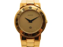 稼働品☆新品ベルト　GUCCI　3000J　ゴールド　レディース腕時計 GUCCI グッチ レディース腕時計 チェンジベルト QZ GP レザー