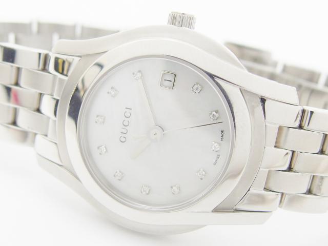 Gucci グッチ 腕時計 レディース クオーツ Ss ホワイトシェル文字盤 5500l 435 の購入なら 質 の大黒屋 公式
