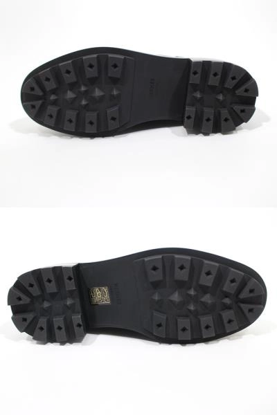 HERMES エルメス ファーストシューズ レディース37ハーフ ブラック/シルバー金具 ヴォー・グラッセ H222072Z 2143000656940 【432】