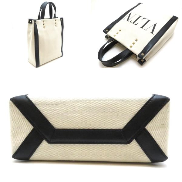 VALENTINO ヴァレンチノ VLTN トートバッグ ナチュラル/ブラック VALENTINO ヴァレンチノ VLTN トートバッグ ナチュラル/ブラック