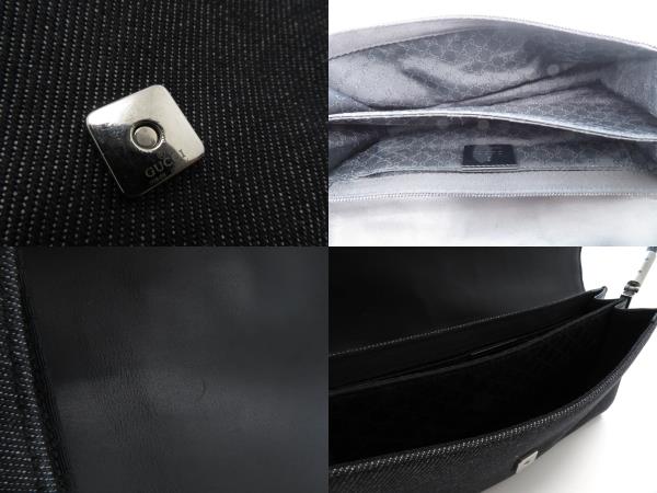 GUCCI □グッチ □GGデニム □アクセサリーポーチ □ブラック GUCCI