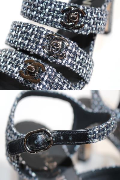 お値下げ　新品同様　25P 新作　シャネル　CHANEL リボンサンダル　35 CHANEL【25Pヒール5.5cmビッグリボンサンダル☆】 (CHANEL/サンダル