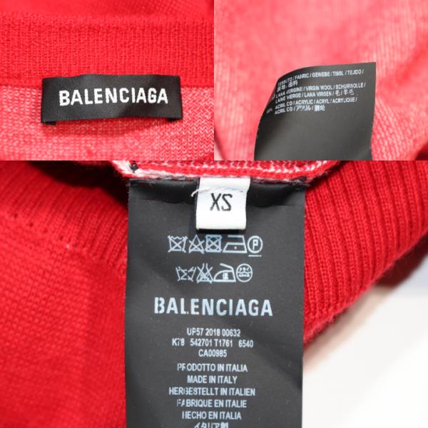 BALENCIAGA バレンシアガ トップス セーター メンズXS レッド