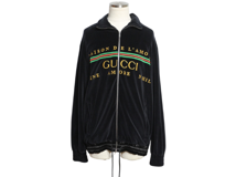 GUCCI グッチ パーカー シェニールジャケット メンズS ブラック ベロア 595533 【200】2148103868580