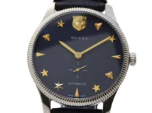 GUCCI グッチ 腕時計 Gタイムレス ネイビー SS/革 YA126347