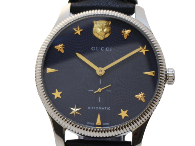 GUCCI グッチ 腕時計 Gタイムレス ネイビー SS/革 YA126347