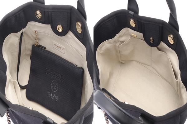 CHANEL シャネル ドーヴィルＭＭ ブラック／ＧＰ キャンバス／レザー【430】2148103741821