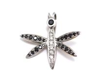 JEWELRY　ノンブランドジュエリー　トップ　18金ホワイトゴールド　K18WG　ブラック/ホワイトダイヤモンド　2.2g　【471】L