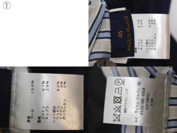 LOUIS VUITTON ルイ・ヴィトン 衣類 バックプリントスタジアムジャンパー メンズ46 ネイビー/ホワイト ウール HEB15WECZ (2120500250014) 【200】