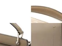 FENDI　フェンディ　ドットコム　２wayバッグ　カーキ　レザー　8BN293　2148103922114　【200】【中古】【大黒屋】