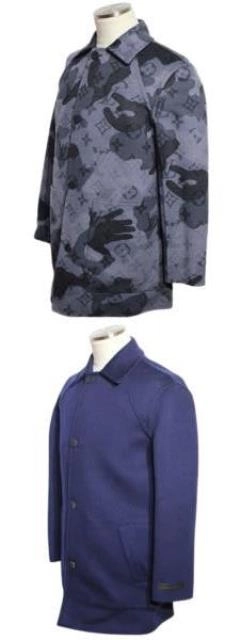 LOUIS VUITTON ルイ・ヴィトン 衣類 リバーシブルロングコート メンズ44 ネイビー/グレー ウール/シルク HJCO1WVZU (2120500250625) 【200】