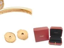 Cartier　カルティエ　ジュストアンクルフープピアス　スモールモデル　PG　ピンクゴールド　ダイヤモンド　4.4g　CRB8301429　2147300411018　【200】