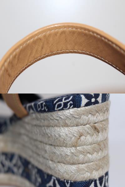 ⭐️未使用級⭐ルイヴィトン バウンダリー ウェッジ サンダル 白 紺 25cm LOUIS VUITTON ルイヴィトン バウンダリー・ライン サンダル
