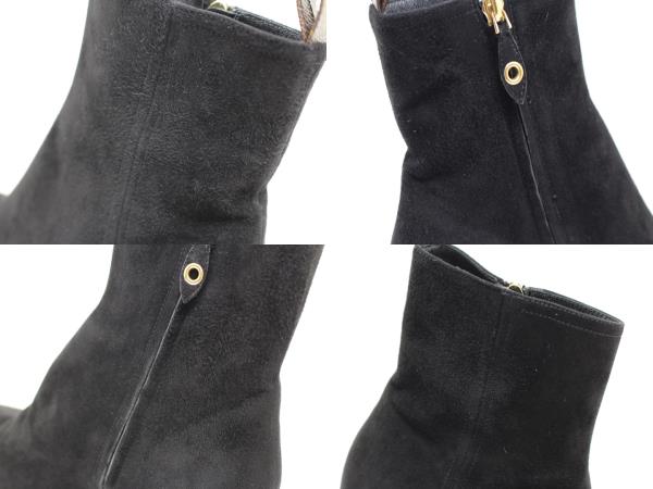 ルイヴィトン ギャビーライン スエード アンクルブーツ サイドジップ ブラック LOUIS VUITTON ルイヴィトン ギャビー・ライン アンクルブーツ