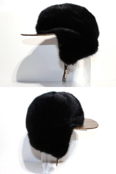 FENDI　フェンディ　キャップ　帽子　Sサイズ　ブラック　ミンク　ポリエステル　2019年（2148103316982）【460】 image number 1