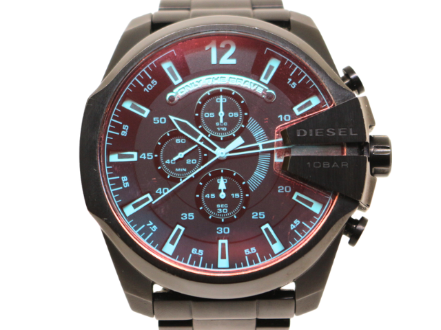 DIESEL ディーゼル 腕時計 メガチーフ クロノグラフ SS ブラック DZ