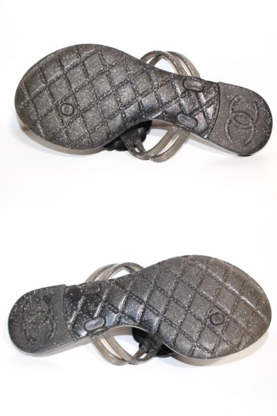 【大人気❗️】CHANEL シャネル カメリア トングサンダル サンダル ロゴ CHANEL シャネル サンダル トングサンダル レディース36 約22.5