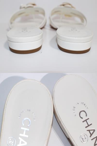 【オールシーズン◎】CHANEL サンダル CHANEL シャネル サンダル レディース38 ホワイト レザー 参考