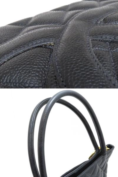 CHANEL シャネル 復刻トート ブラック/GP キャビア A01804【432】2148103817403