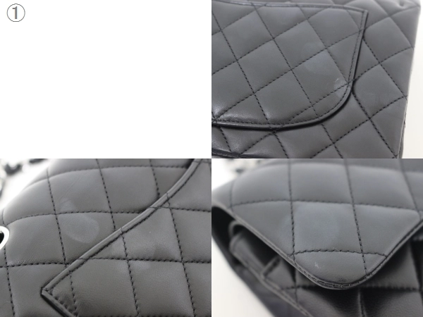 CHANEL シャネル マトラッセWフラップ23 ショルダーバッグ ブラック SV シルバー金具 ラムスキン 2120000302459【200】