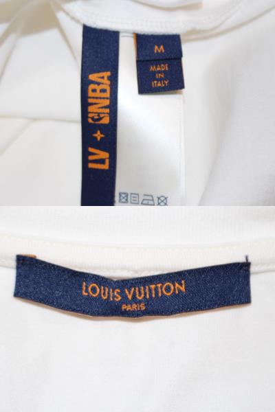 LOUIS VUITTON　ルイヴィトン　NBAフロントアンドバックレタープリントTシャツ　メンズM　ホワイト　コットン　1A8X8R　LV×NBA　 2021年　参考定価￥80,300-　（2148103362354）【200】