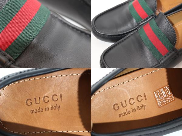 GUCCI　グッチ　ドライビングシューズ　靴　メンズ7ハーフ　ブラック　レザー　304763　（2148103609978）【200】