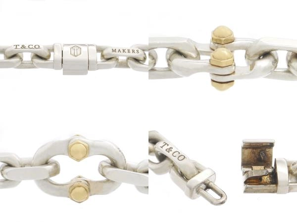 TIFFANY＆CO　ティファニー　メイカーズ チェーン ネックレス　シルバー　SV　イエローゴールド　YG　64.5g（2143200621984）【200】