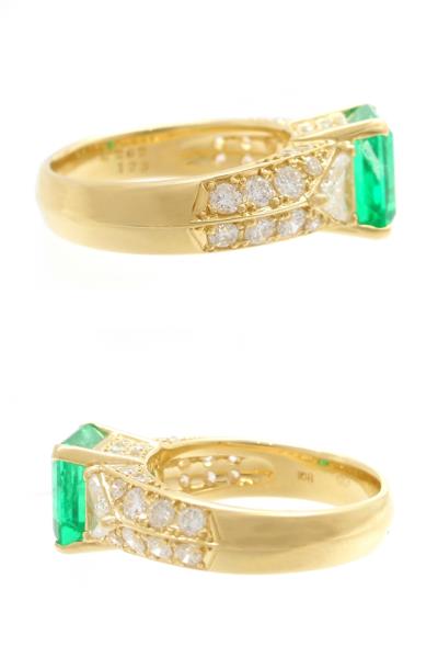 JEWELRY 貴金属・宝石 リング 指輪 イエローゴールド K18 エメラルド