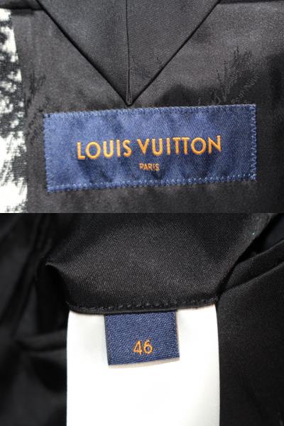 LOUIS VUITTON　ルイヴィトン　ブルゾン　ジャケット　メンズ46　ブラック　ホワイト　ウール　ポリエステル　 （2143200394222）【200】