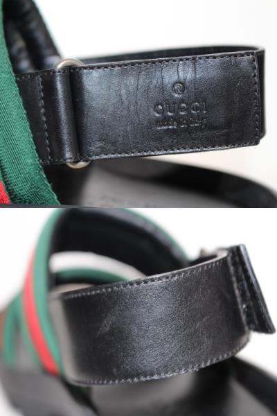 GUCCI ビーチサンダル レッド グリーン GUCCI グッチ サンダル メンズ7 約26cm レッド グリーン